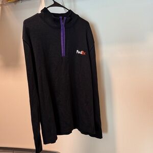 FedEx Black and Purple Sweater Quarter-Zip Pullover 2XL